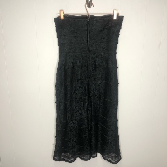 Tadashi Shoji Black Lace Strapless Cocktail Dress - Picture 4 of 7